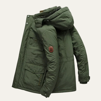 Warm Waterproof Men's Parka Coat with Multiple Pockets