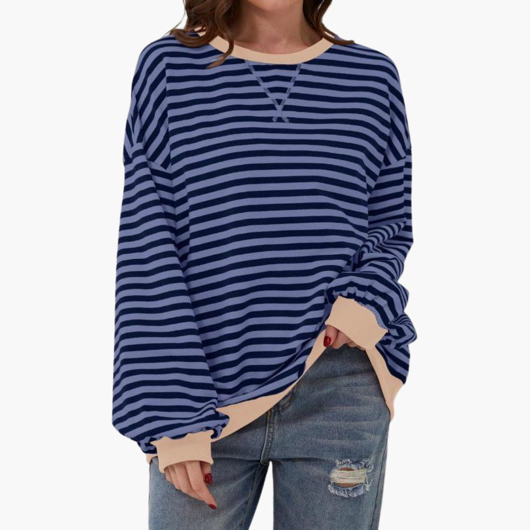 Comfy Women's Horizontal Sweatshirt – Relaxing Full Sleeve Top