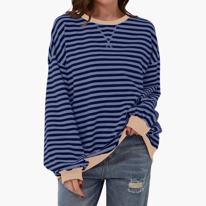 Comfy Women's Horizontal Sweatshirt – Relaxing Full Sleeve Top