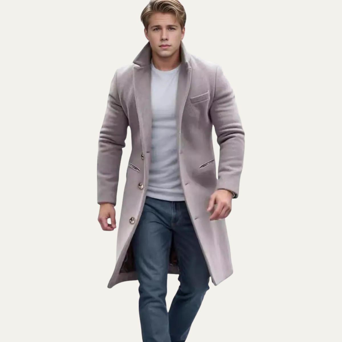 Classic Men's Wool Long Winter Coat