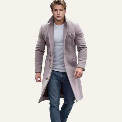Classic Men's Wool Long Winter Coat
