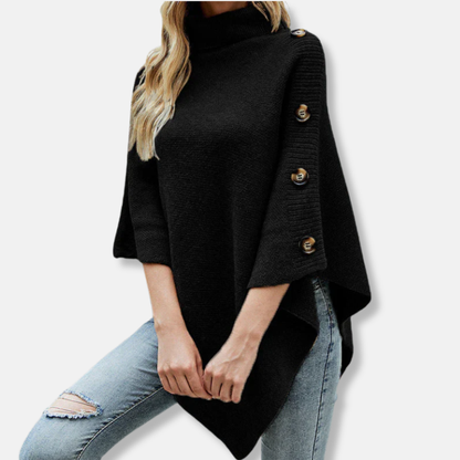 Cozy Women's Knit Poncho with Oversized Fit