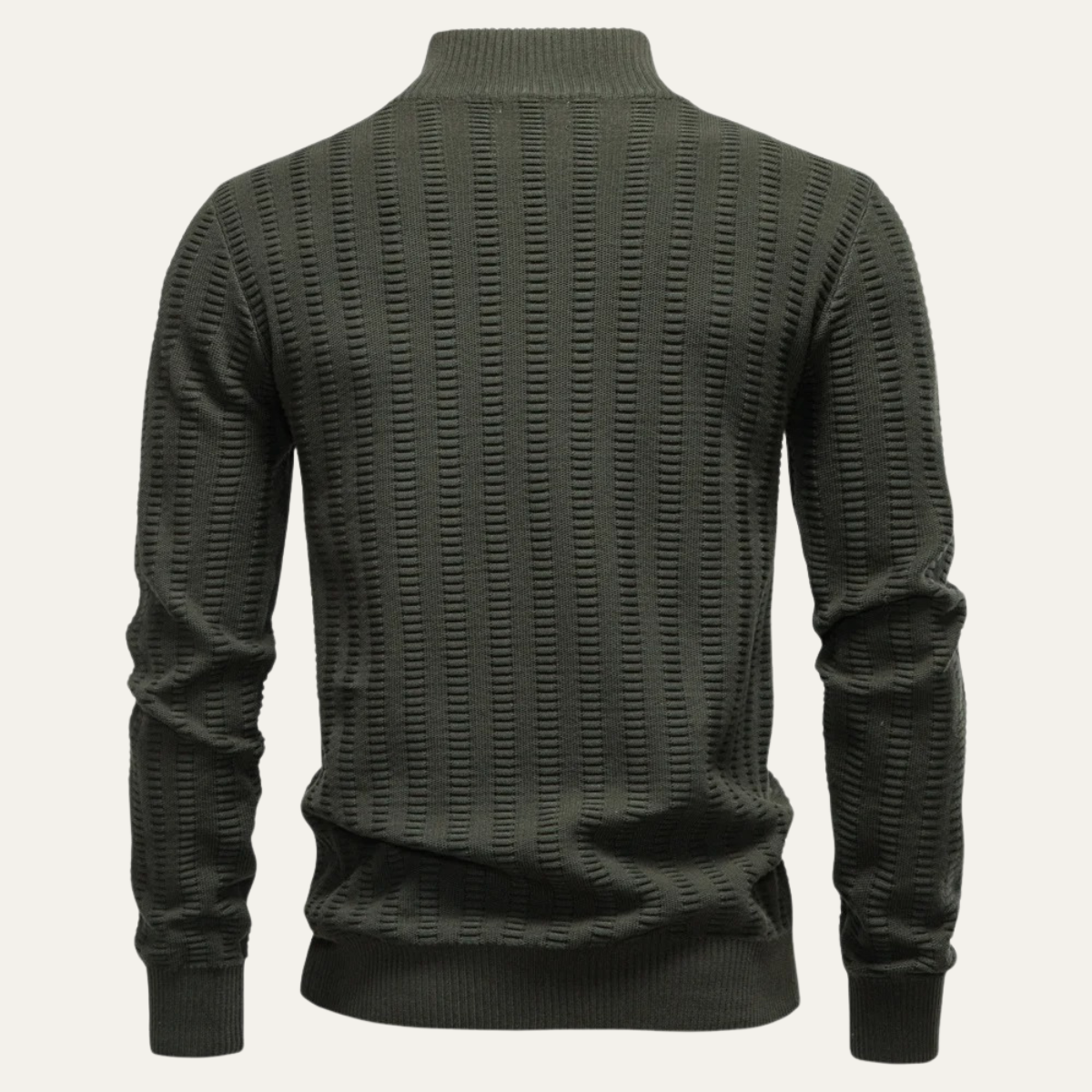 Warm Men's Half Zip Wool Winter Sweater
