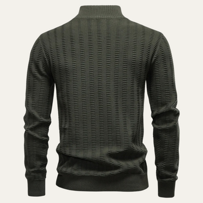 Warm Men's Half Zip Wool Winter Sweater