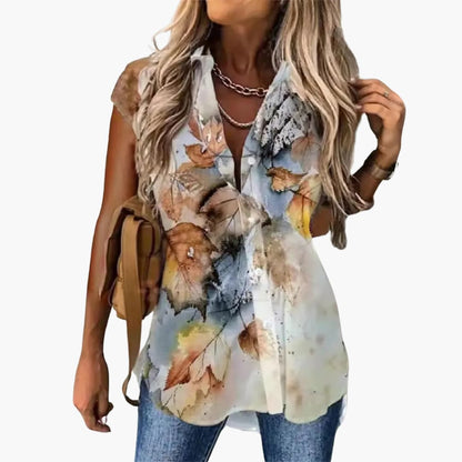 Women's Lightweight Butterfly Print Blouse