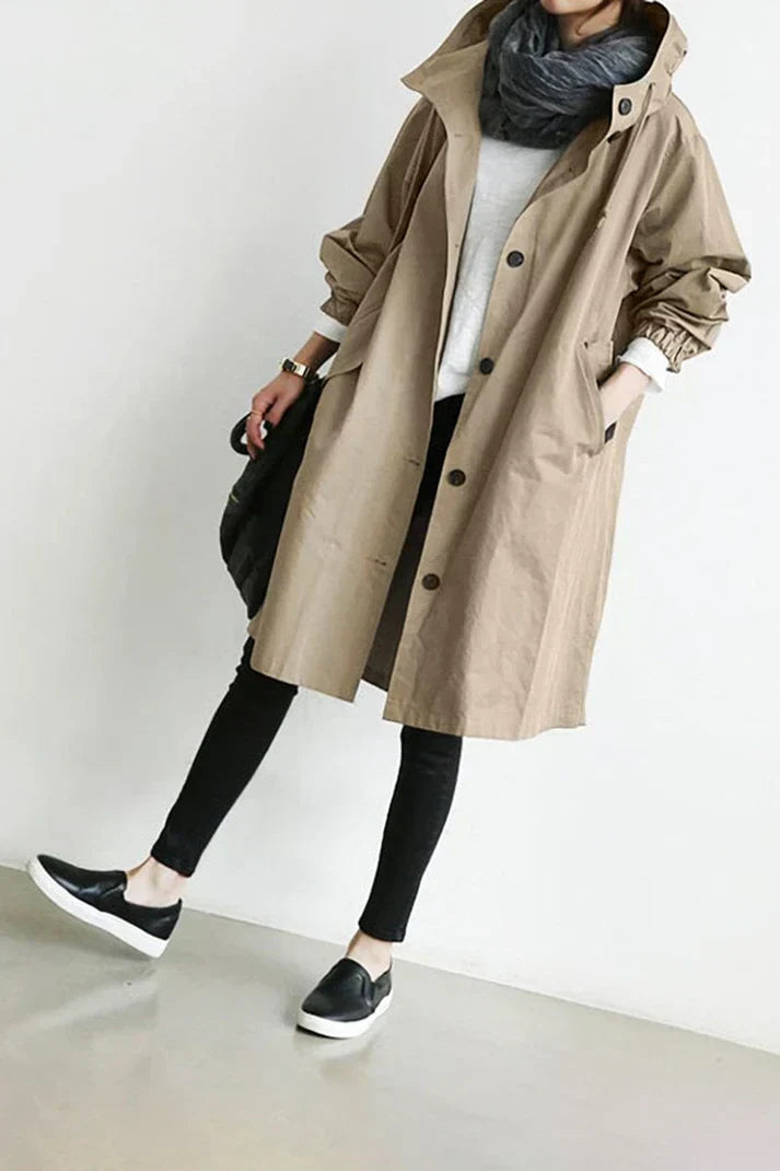 Women's Long Waterproof Parka Jacket with Pockets