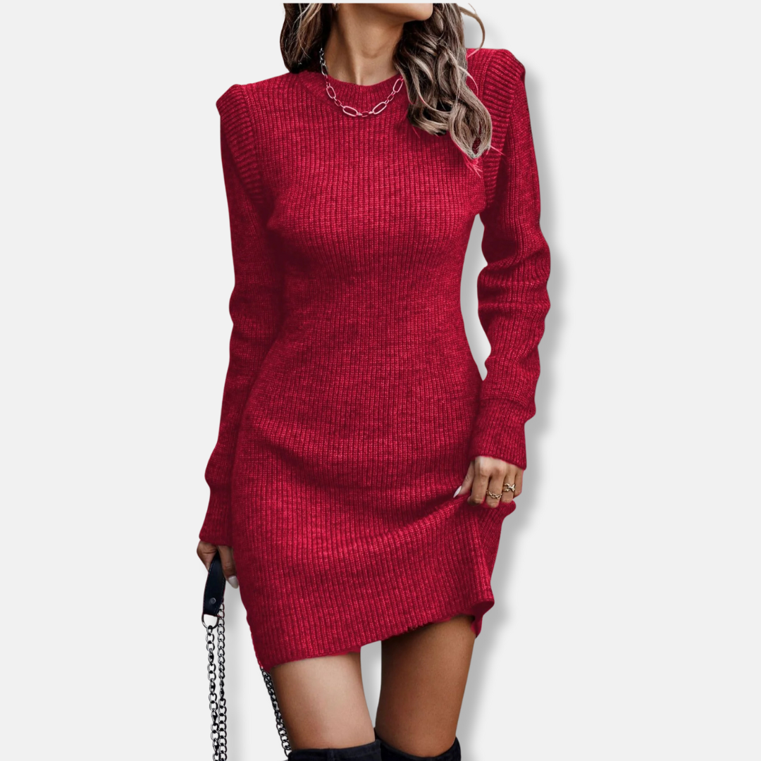 Fit and Flare Mini Dress with Puff Sleeves