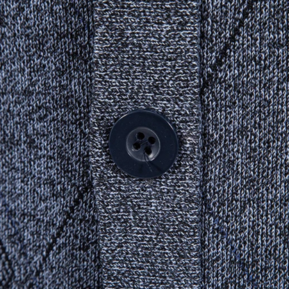 Warm Men's Plaid V Neck Fleece Cardigan Sweater