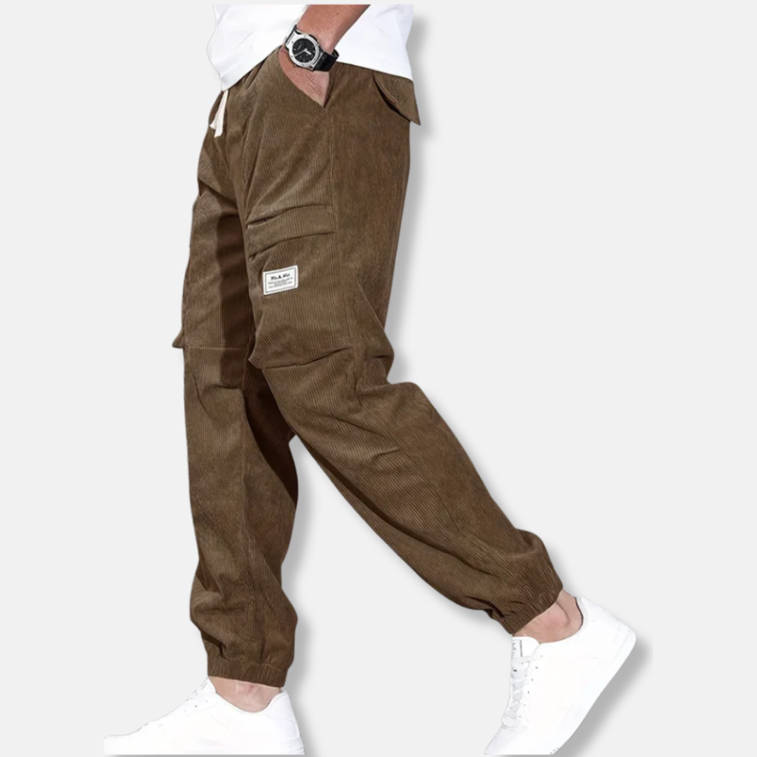 Relaxed Fit Corduroy Trousers for Men