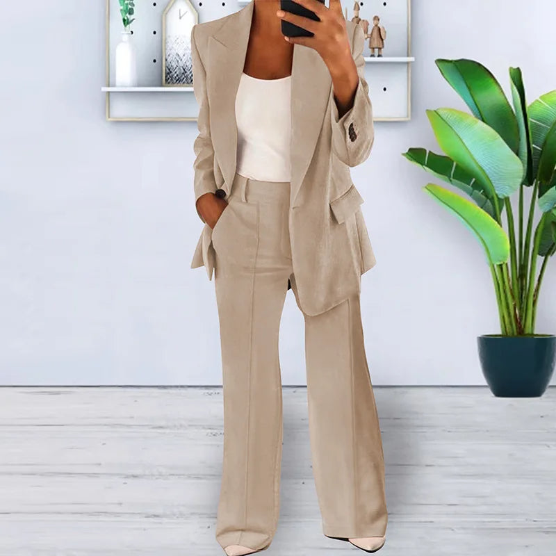 Ladies Wide Leg Suit Pants