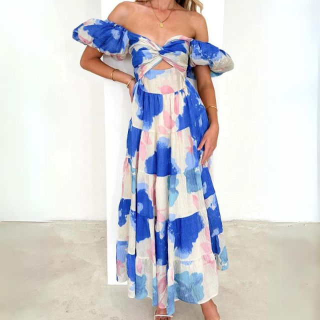 Beautiful Floral Maxi Dress for Women with Chic Sleeves