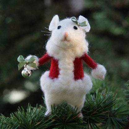 Adorable Felt Pumpkin Mouse Figurine