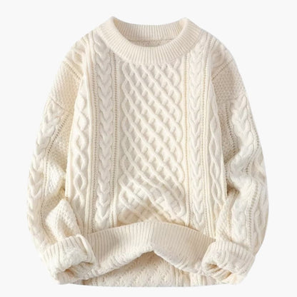 Classic Crew Neck Cable Knit Women's Sweater - Vossary