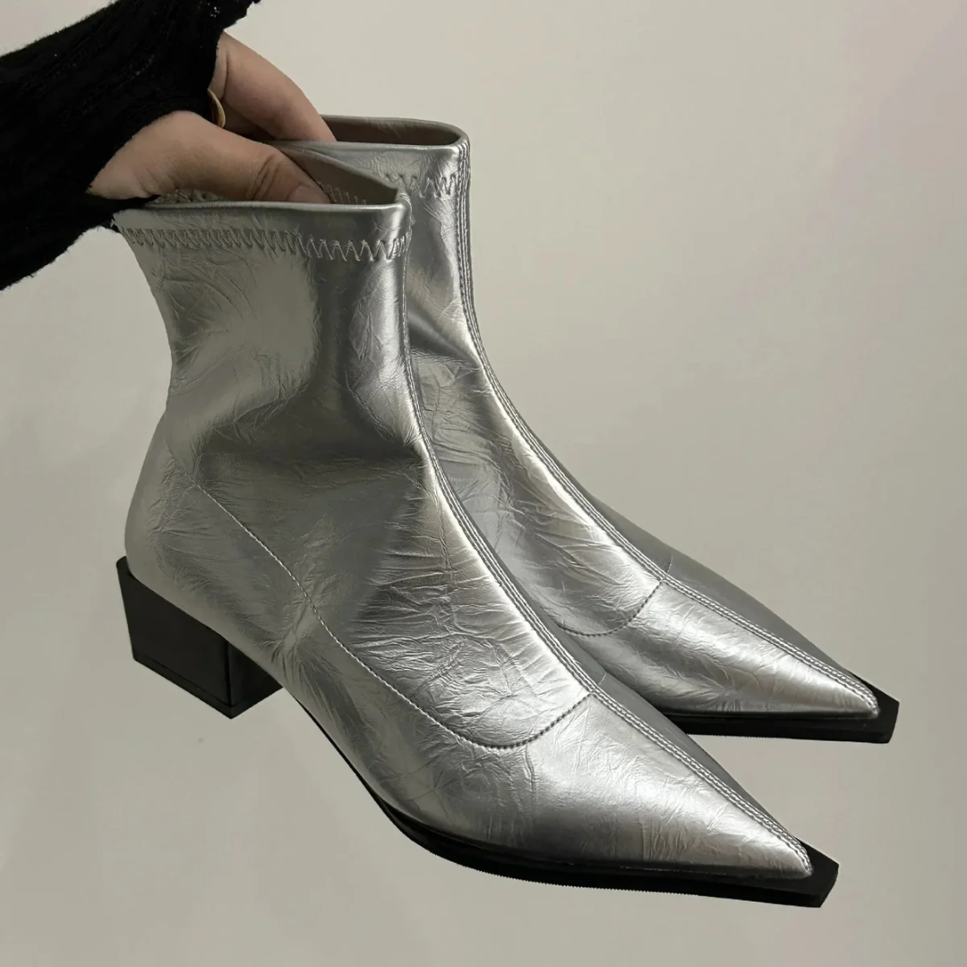 Women's Pointed Low Heel Ankle Boots