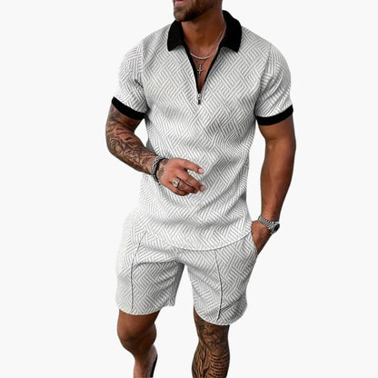 Men's Lightweight Zip Up Shorts Set