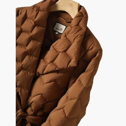 Women's Long Parka Coat with Adjustable Belt