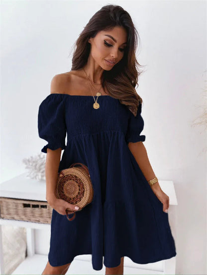 Chic Off Shoulder Summer Mini Dress