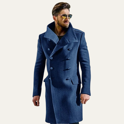 Classic Double Breasted Mens Wool Overcoat