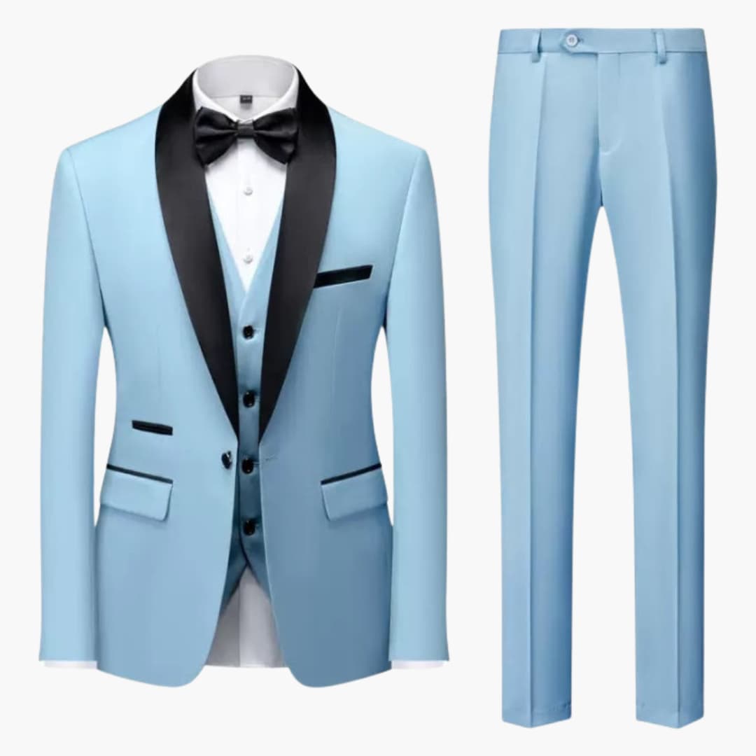 Classic Red Contrast Three Piece Suit