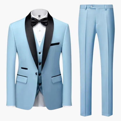 Classic Red Contrast Three Piece Suit