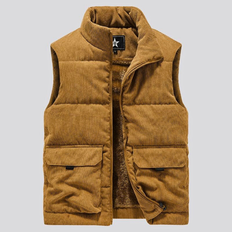 Rustic Fleece Lined Corduroy Jacket - EasyApparels