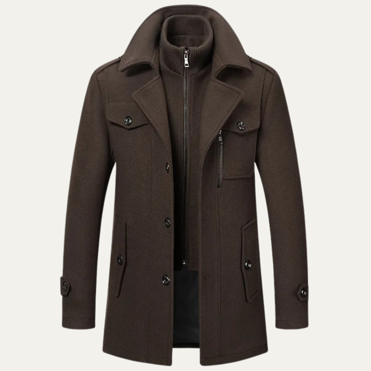 Classic Mens Warm Wool Overcoat