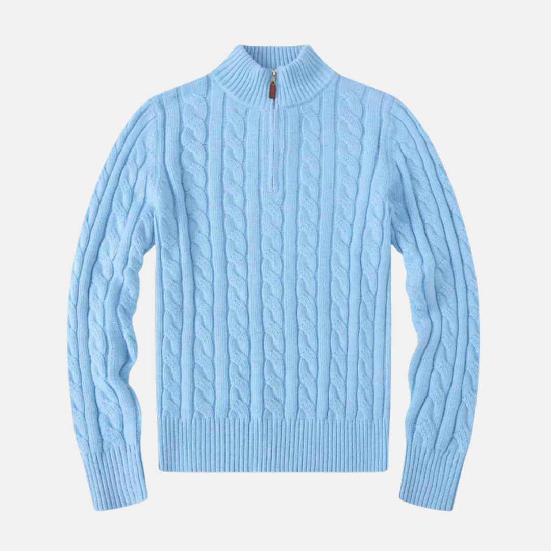 Soft Crew Neck Cable Knit Sweater