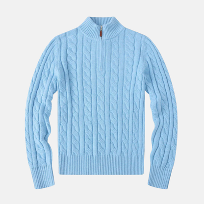 Soft Crew Neck Cable Knit Sweater