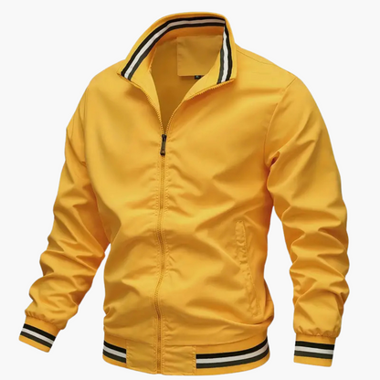Men's Zip Up Ribbed Detail Jacket