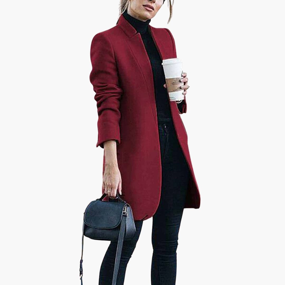 Ladies Classic Long Coat with Pockets