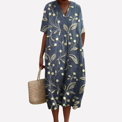 Pretty V-Neck Summer Dress for Women