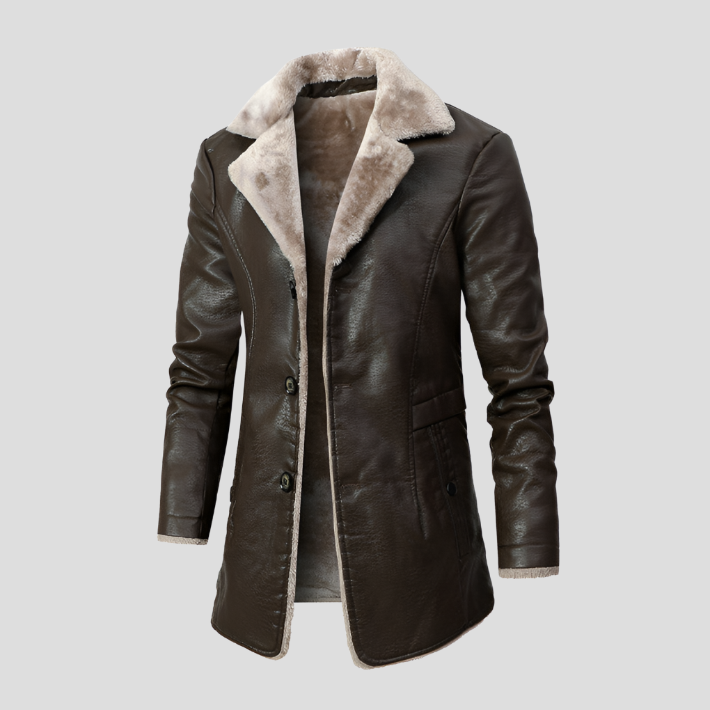 Warm Faux Leather Shearling Jacket