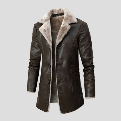 Warm Faux Leather Shearling Jacket