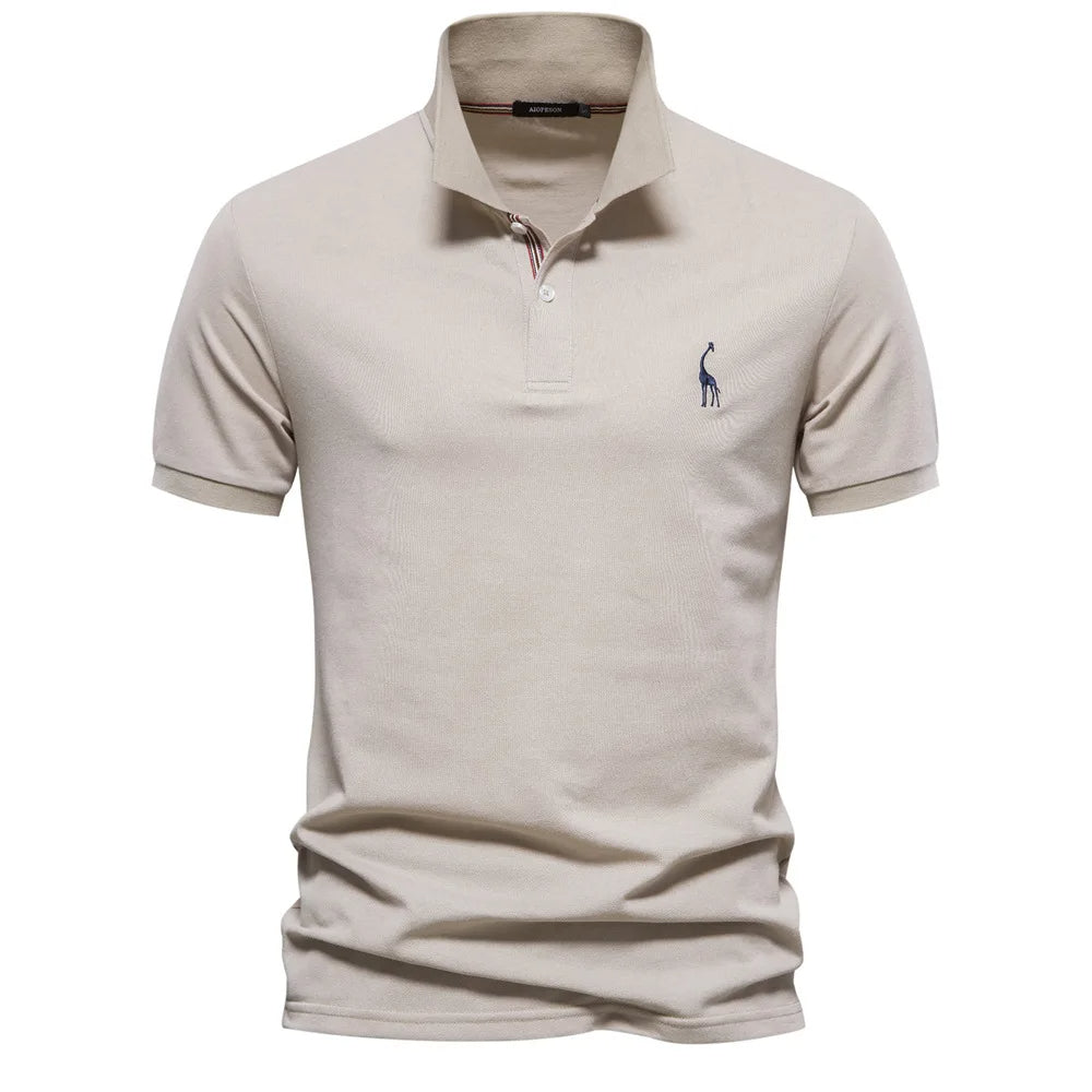 Premium Polo Shirt with Deer Pattern