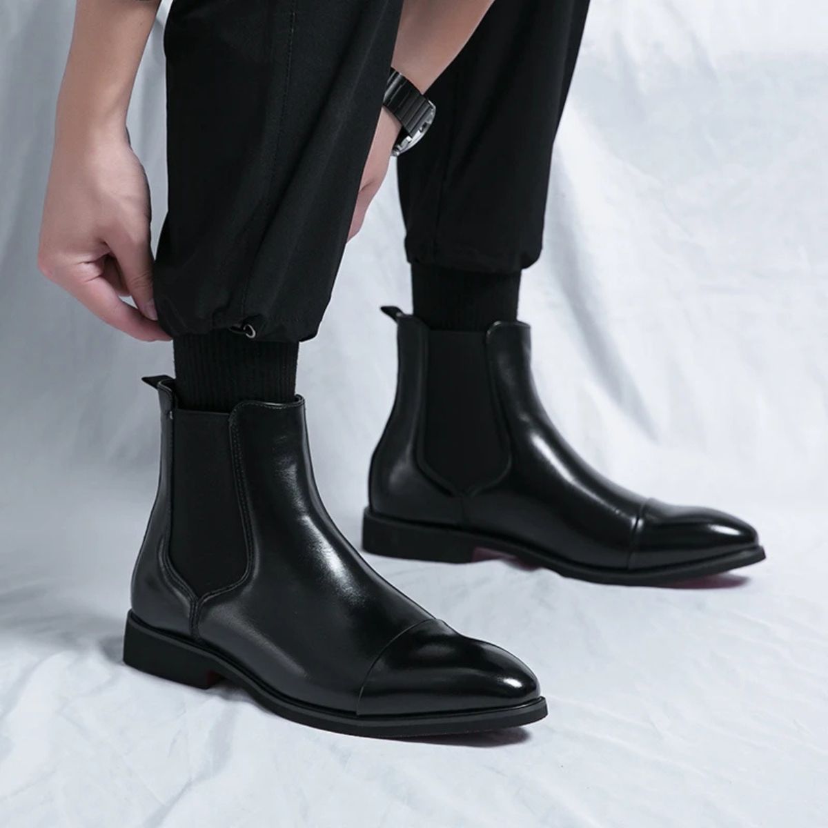 Classic Leather Ankle Boots for Men