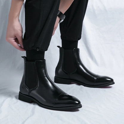 Classic Leather Ankle Boots for Men