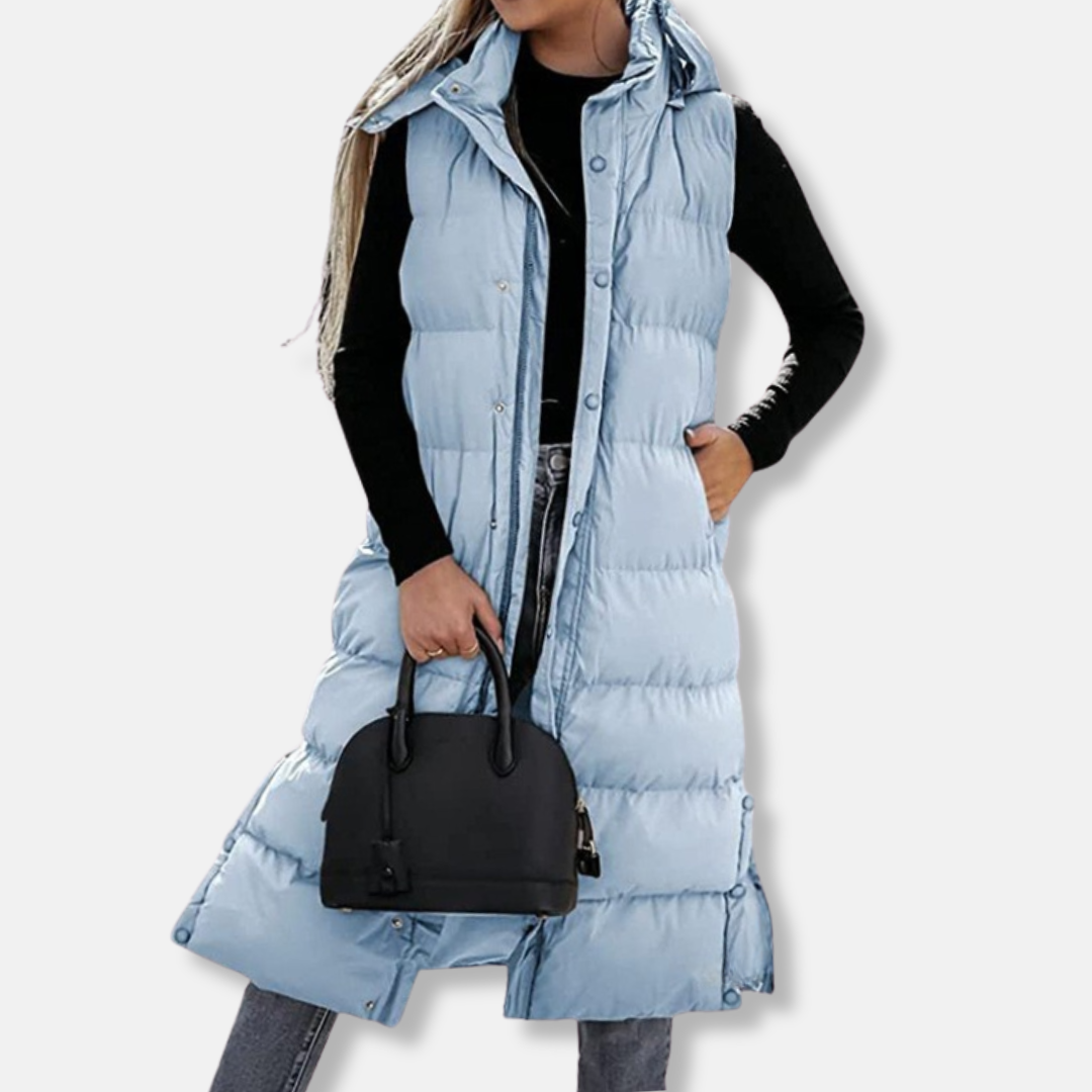 Warm Quilted Hooded Puffer Vest