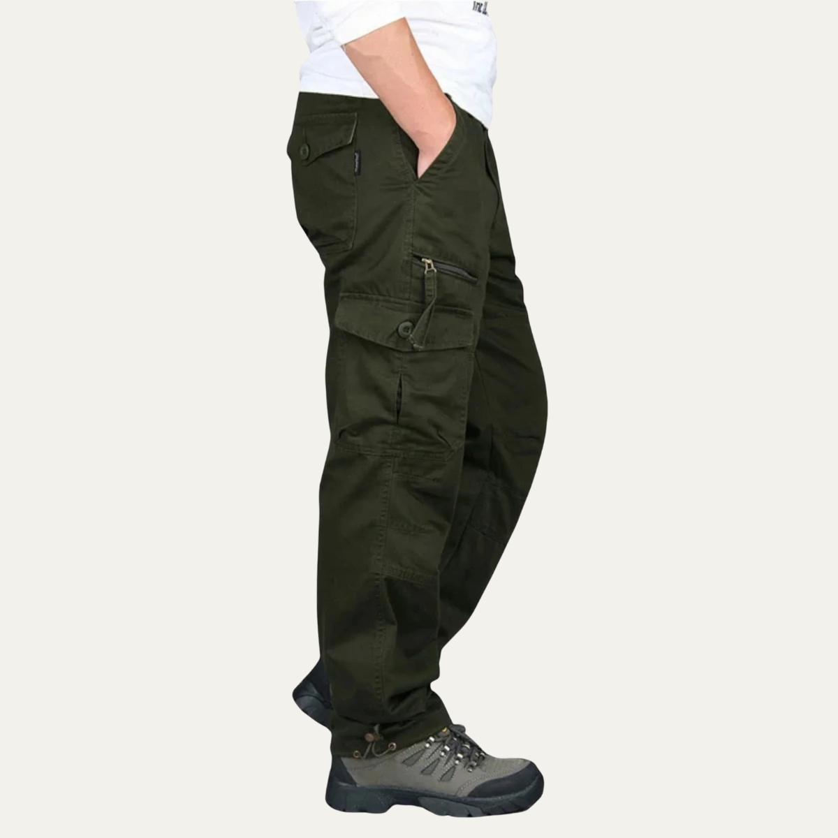 Rugged Men's Tactical Cargo Pants with Multiple Pockets