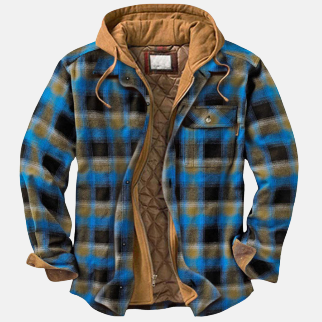 Warm Plaid Shirt Jacket for Men