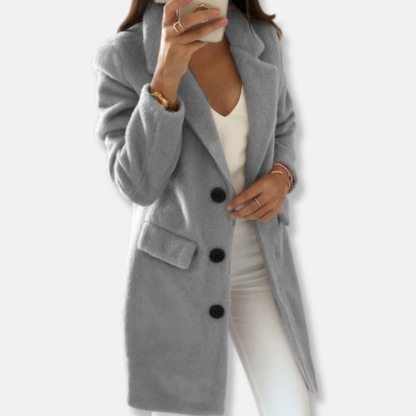 Warm Women's Knee Length Wool Trench Coat