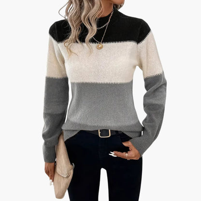 Ladies' Sweatshirt with Multi Color Block Pattern