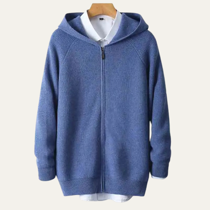 Warm Men's Merino Wool Zipper Sweater Jacket