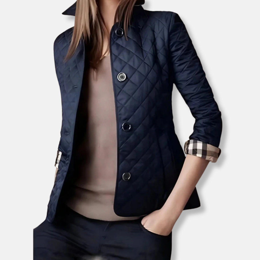 Warm Padded Women's Coat with Button Front