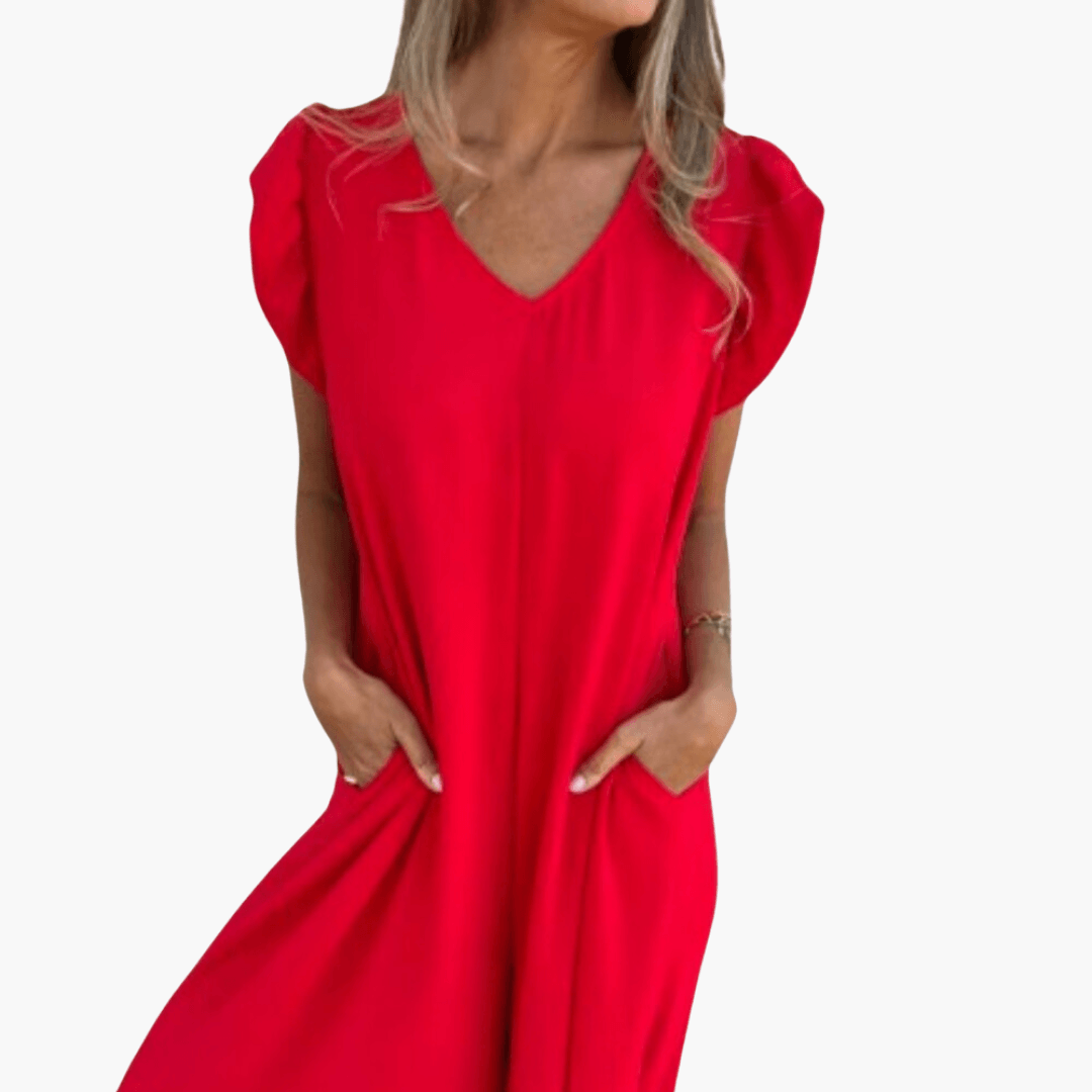 Women's Plus Size Leopard V Neck Dress