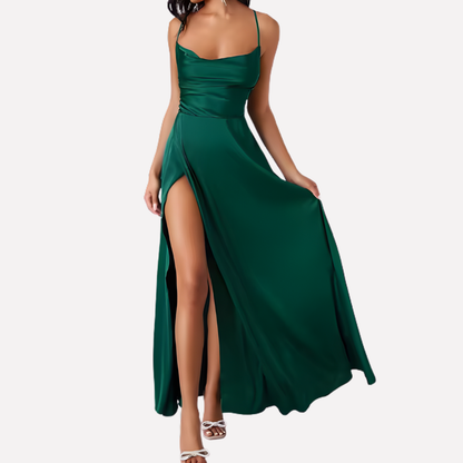 Sleeveless Flowy Maxi Dress with High Side Split