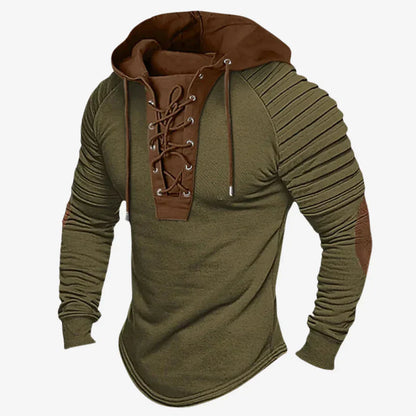 Men's Hooded Pullover with Adjustable Neck and Soft Fleece - Vossary
