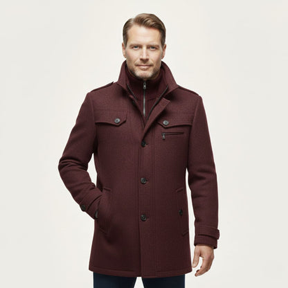 Warm Wool Blend Mens Winter Smart Coat