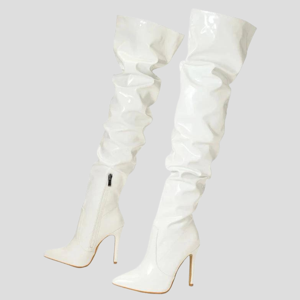 Ladies High 8cm Block Heel Boots