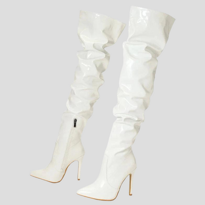 Ladies High 8cm Block Heel Boots