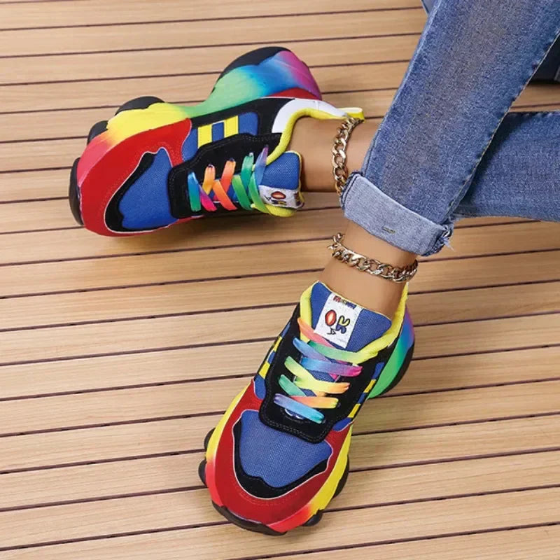 Fashionable Colorful High Top Sneakers - Vossary